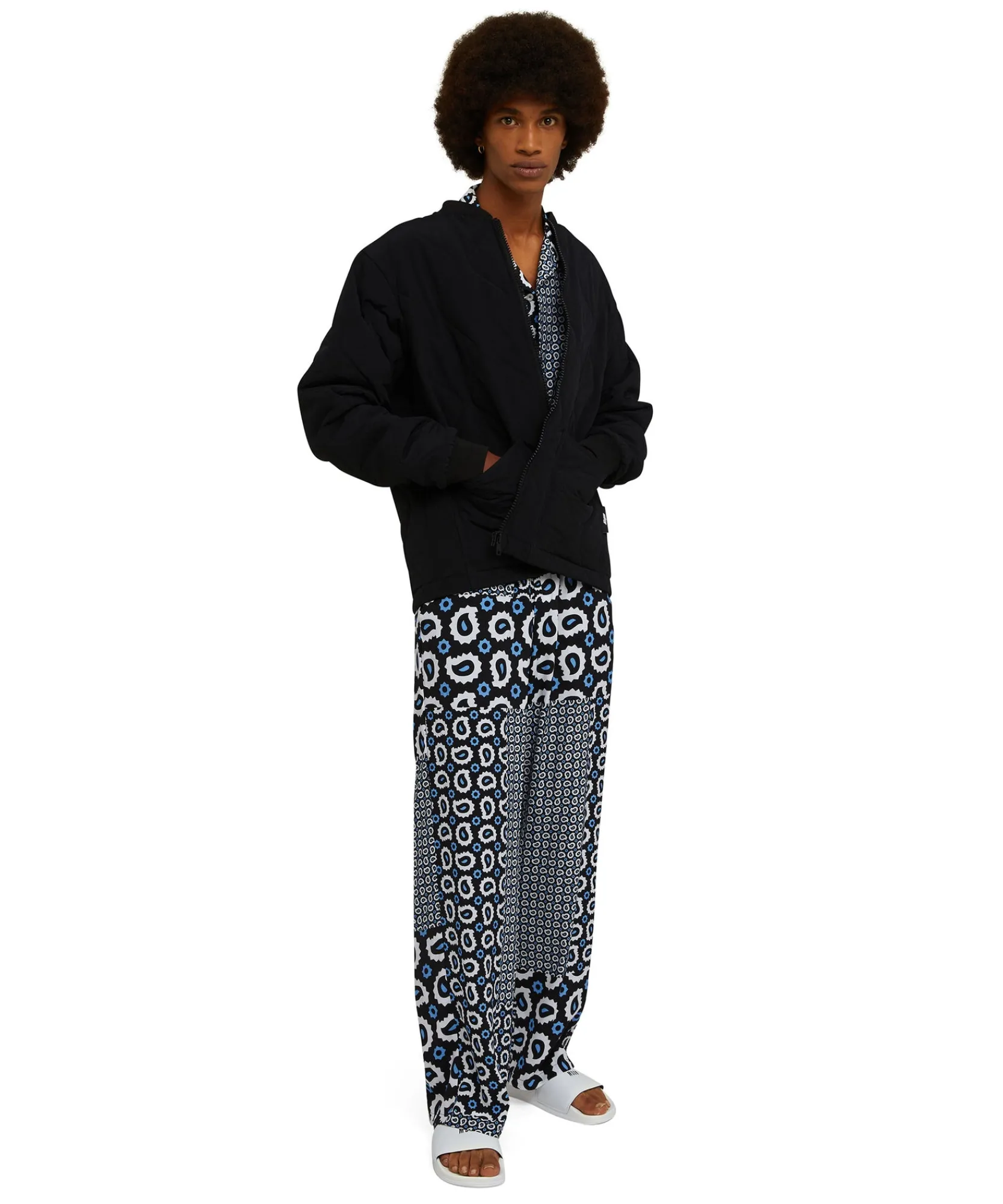 Pantalone Fluido In Viscosa A Gamba Dritta Con Stampa "Patchwork Paisley"^MSGM Flash Sale