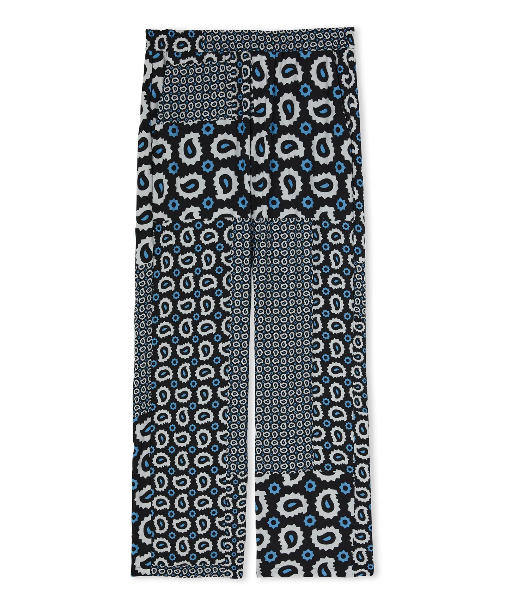 Pantalone Fluido In Viscosa A Gamba Dritta Con Stampa "Patchwork Paisley"^MSGM Shop