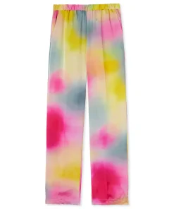 Pantalone Fluido Tie Dye A Gamba Dritta In Viscosa E Twill^MSGM Hot