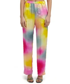 Pantalone Fluido Tie Dye A Gamba Dritta In Viscosa E Twill^MSGM Hot