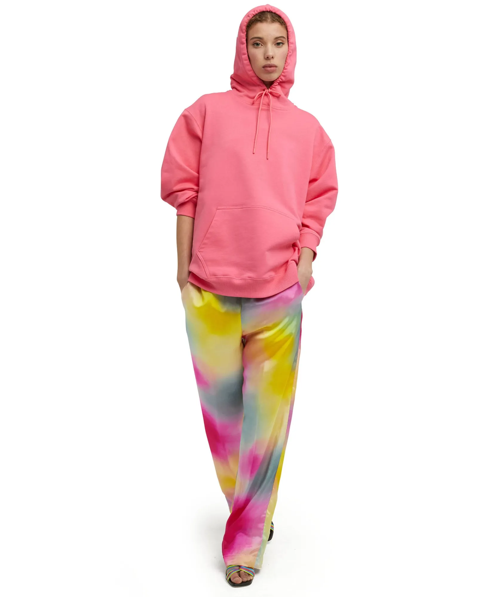 Pantalone Fluido Tie Dye A Gamba Dritta In Viscosa E Twill^MSGM Hot