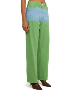 Pantalone In Bull A Gamba Dritta Con Lavorazione