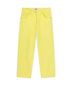 Pantalone In Bull A Gamba Dritta In Tinta Unita^MSGM Sale