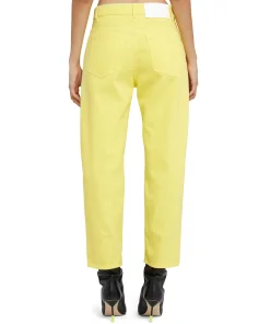 Pantalone In Bull A Gamba Dritta In Tinta Unita^MSGM Sale