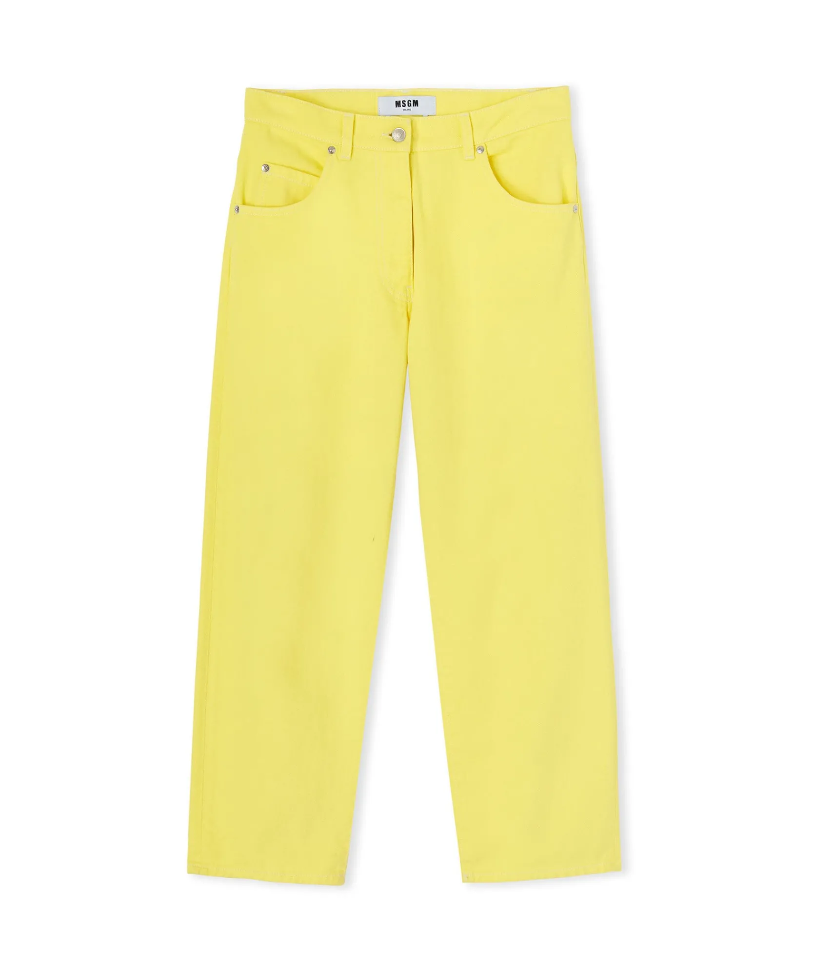 Pantalone In Bull A Gamba Dritta In Tinta Unita^MSGM New