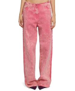 Pantalone In Bull Vita Bassa Con Lavorazione "Marble"^MSGM Discount