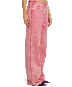 Pantalone In Bull Vita Bassa Con Lavorazione