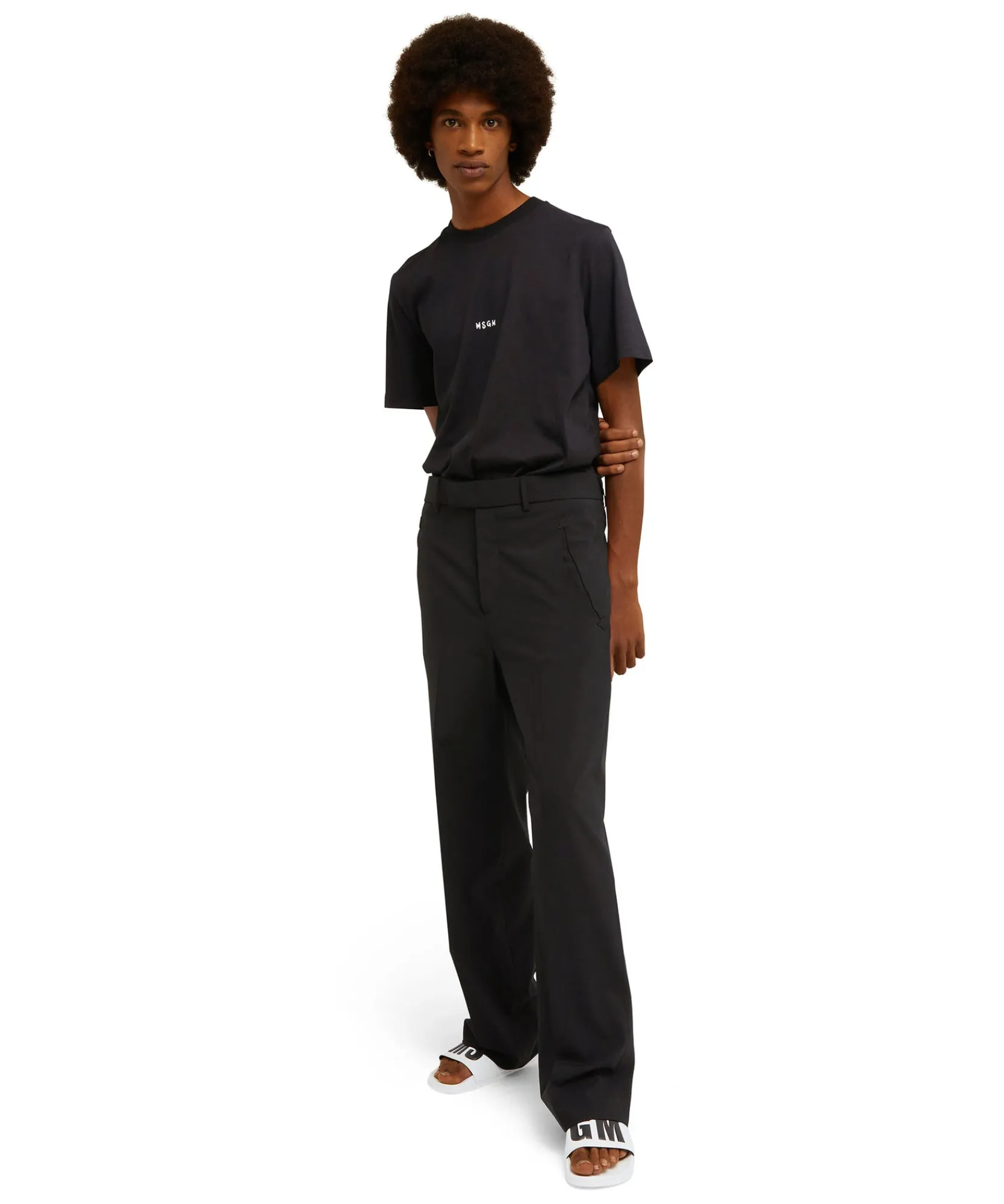 Pantaloni Tailoring A Gamba Dritta In Fresco Lana^MSGM Clearance