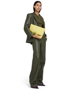 Pantaloni Tailoring A Gamba Dritta In Eco-Pelle^MSGM Best