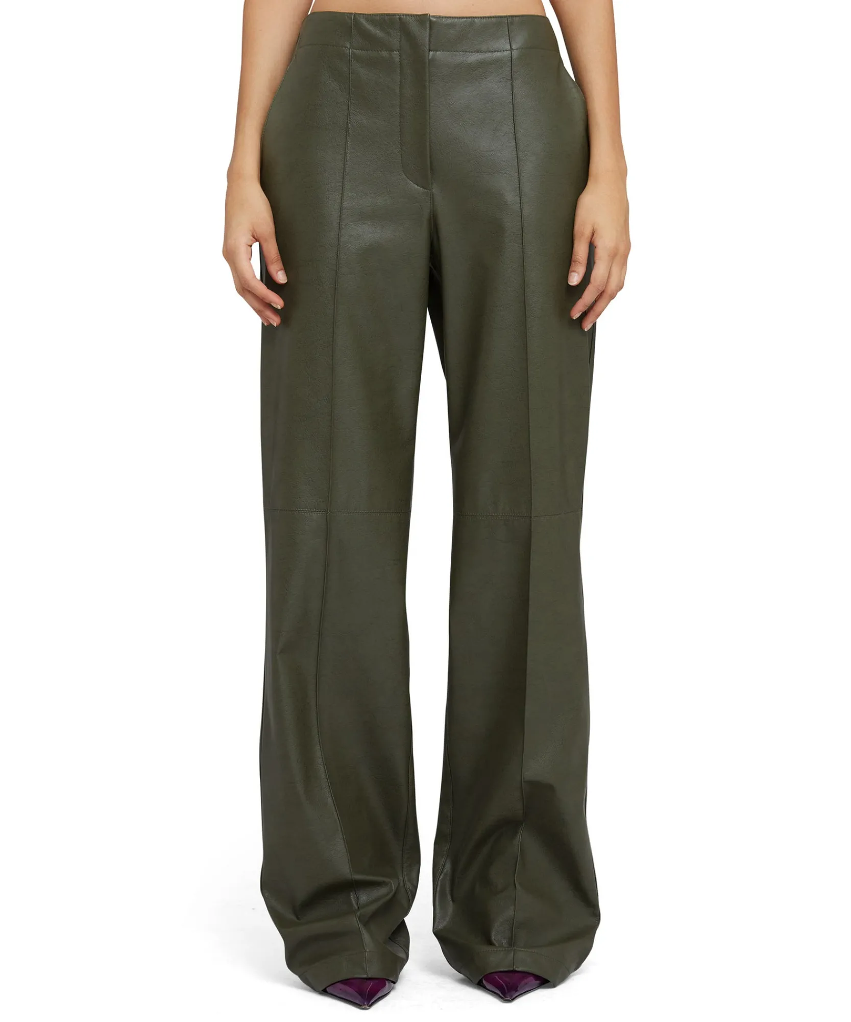 Pantaloni Tailoring A Gamba Dritta In Eco-Pelle^MSGM Discount