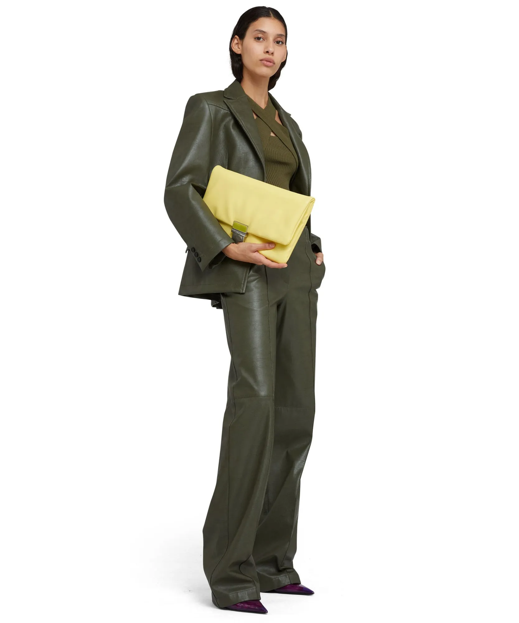 Pantaloni Tailoring A Gamba Dritta In Eco-Pelle^MSGM Discount