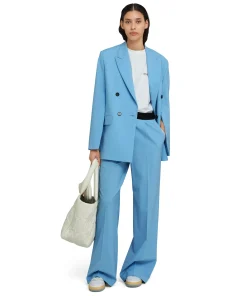 Pantaloni Tailoring A Gamba Dritta In Fresco Lana^MSGM New