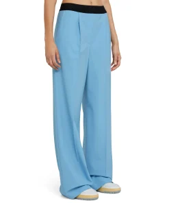 Pantaloni Tailoring A Gamba Dritta In Fresco Lana^MSGM New