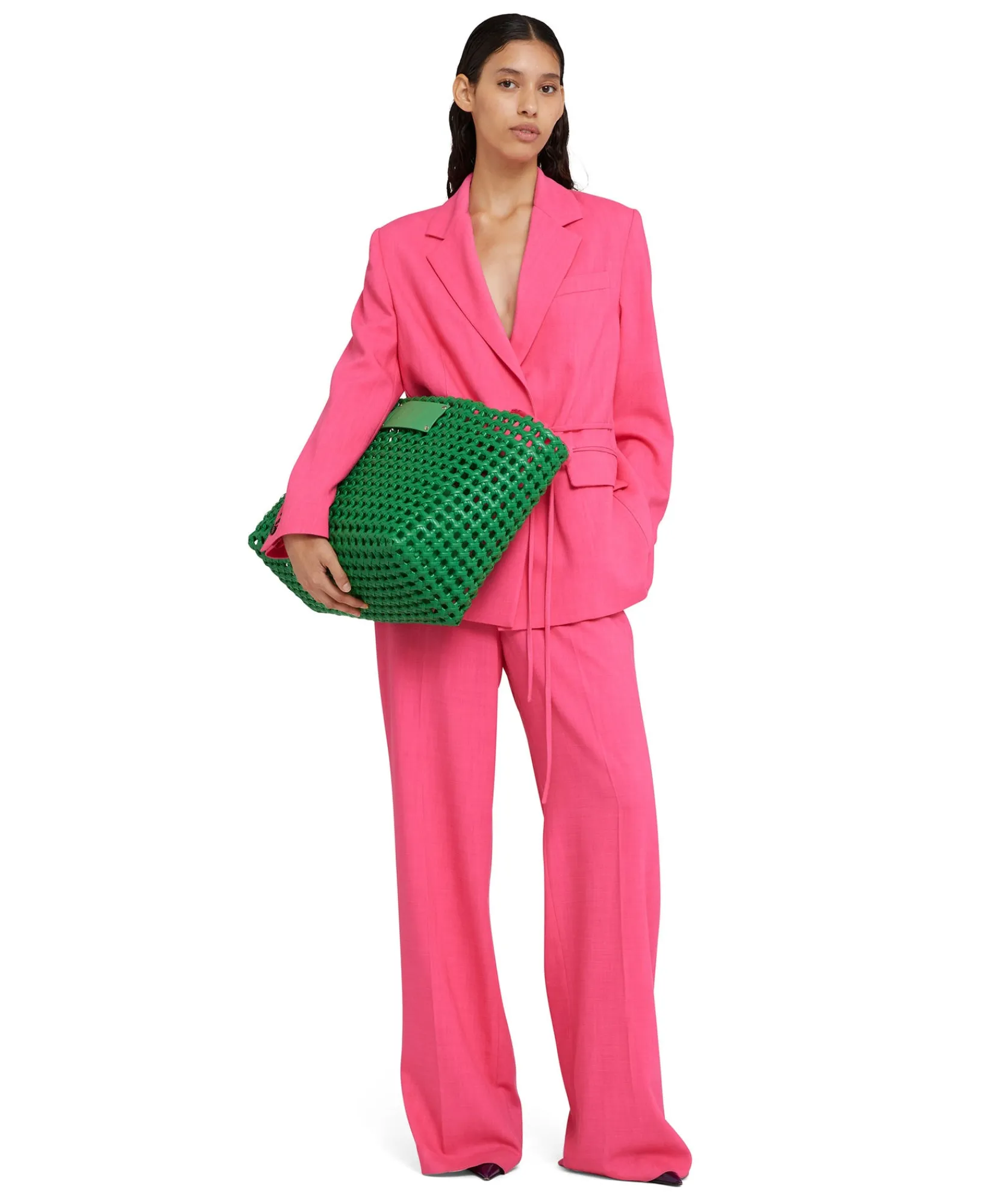 Pantaloni Tailoring A Gamba Dritta In Viscosa Grezza^MSGM Clearance