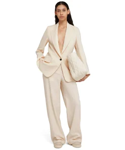 Pantaloni Tailoring A Gamba Dritta In Viscosa Grezza^MSGM New