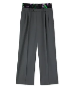 Pantaloni Tailoring Con Boxer "Hibiscus" Incorporato In Fresco Lana^MSGM Discount