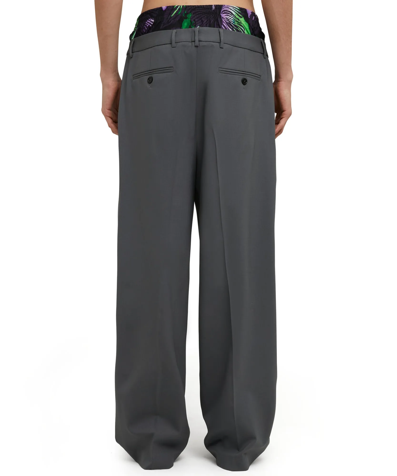 Pantaloni Tailoring Con Boxer "Hibiscus" Incorporato In Fresco Lana^MSGM Discount