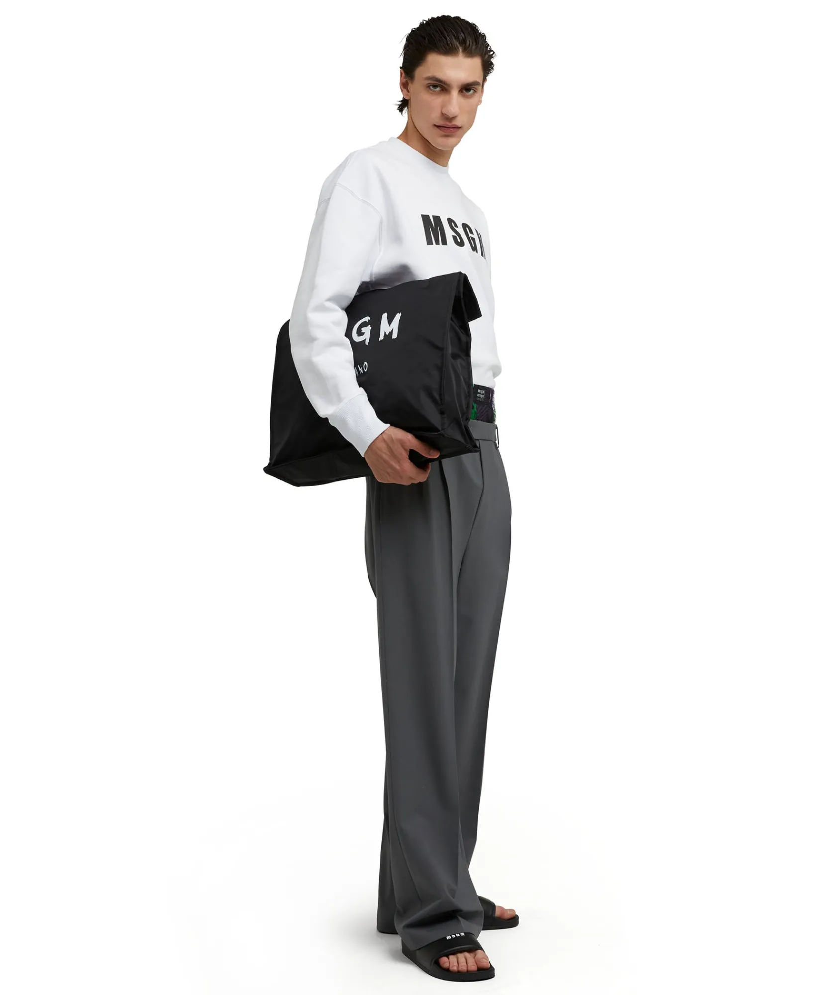 Pantaloni Tailoring Con Boxer "Hibiscus" Incorporato In Fresco Lana^MSGM Discount
