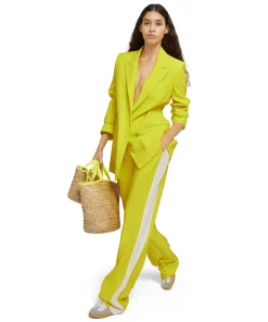 Pantaloni Tailoring Full Length In Viscosa Con Banda Laterale A Contrasto^MSGM Hot