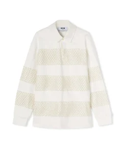 Polo In Cotone Tinta Unita Con Applicazioni In Rete^MSGM Best Sale