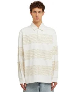 Polo In Cotone Tinta Unita Con Applicazioni In Rete^MSGM Best Sale