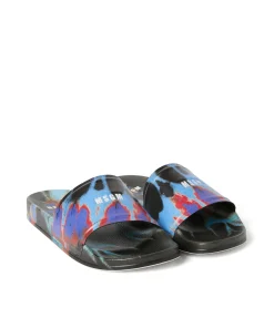 Pool Slides Tie Dye Con Micro Logo ^MSGM Sale
