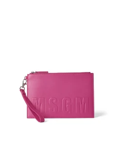Pouche In Ecopelle Con Logo Embossed^MSGM Sale