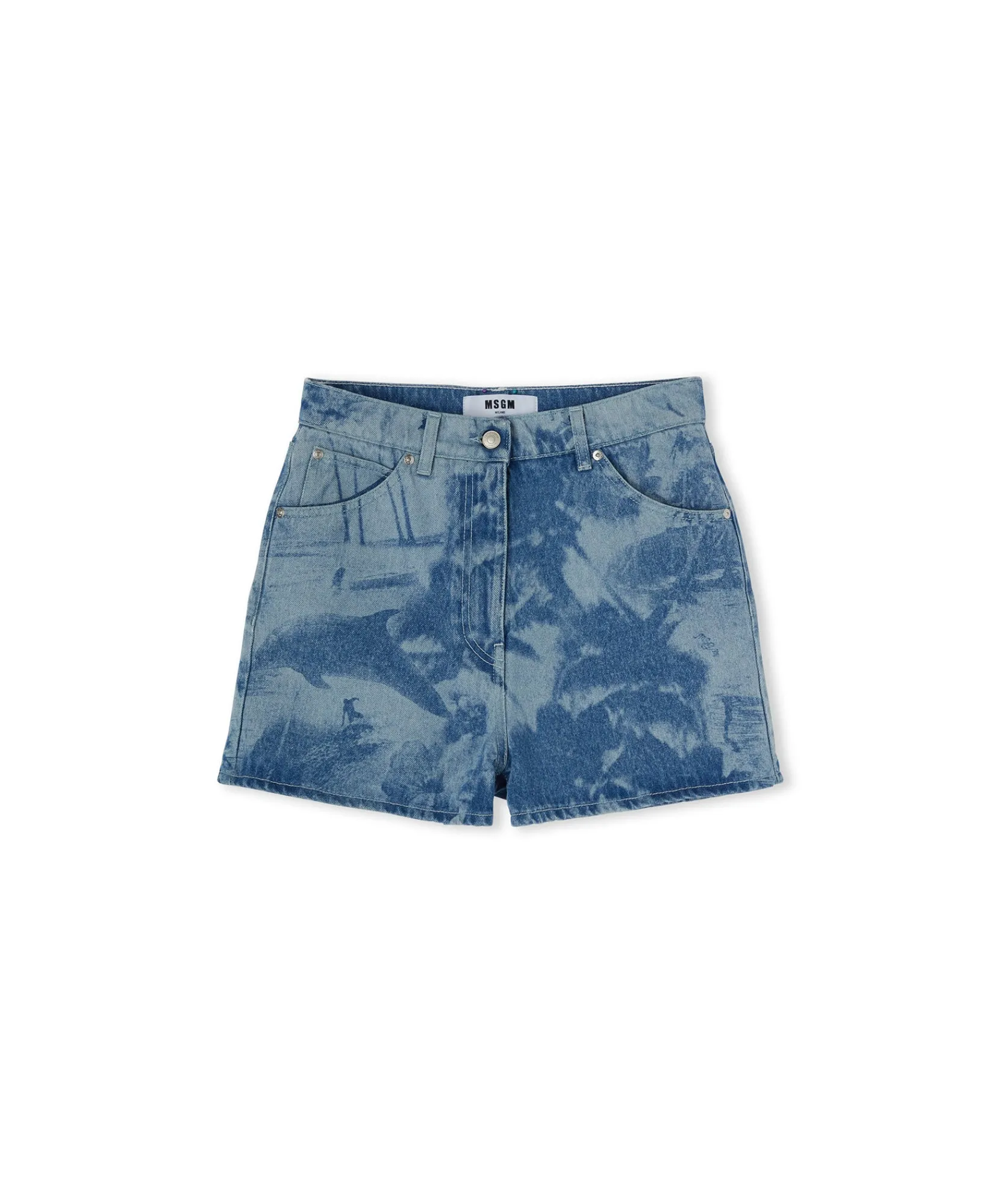Shorts Di Denim Con Lavorazione "Surfer" A Laser^MSGM Discount