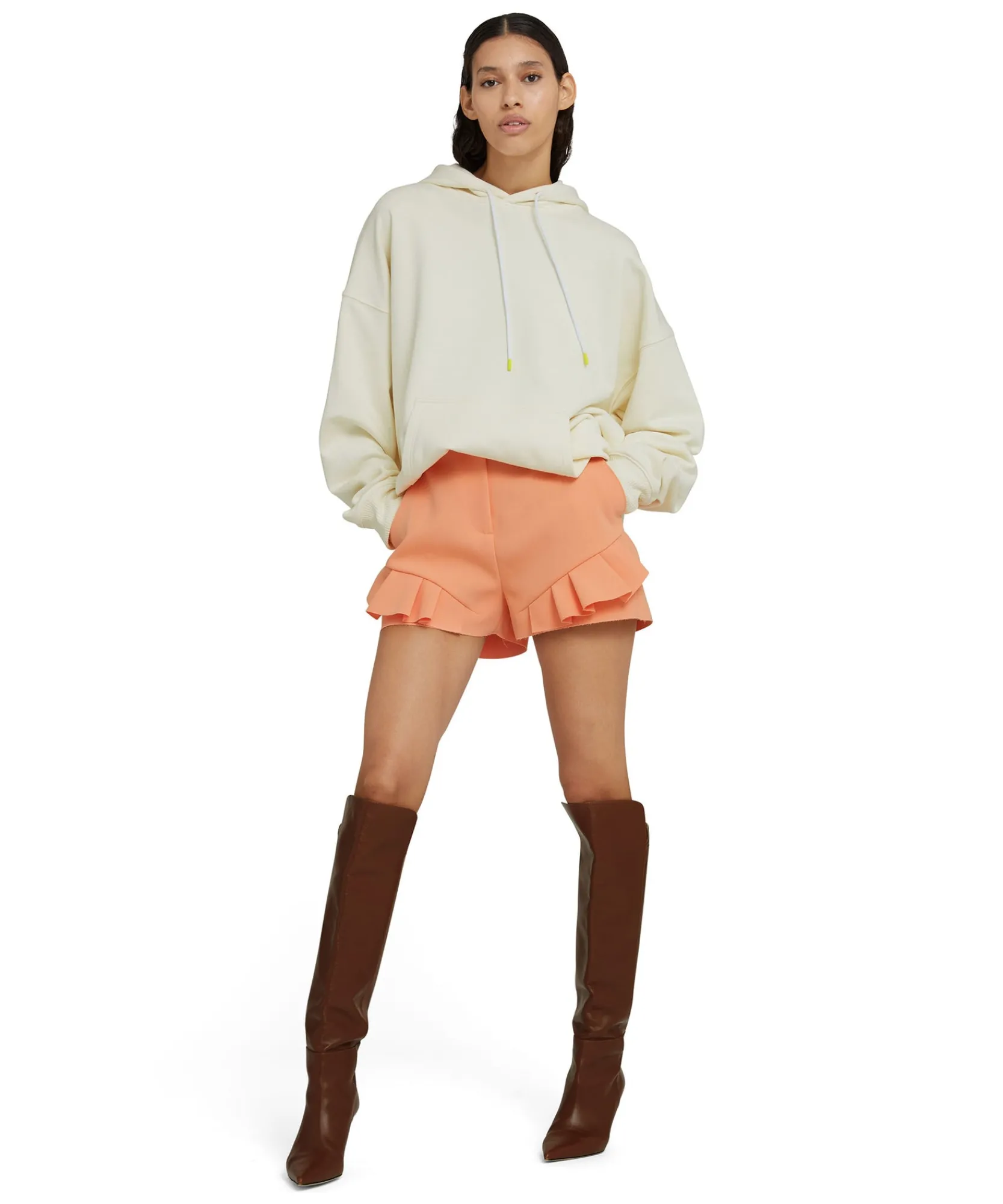 Shorts In Double Crepe Cady Con Rouches Applicate^MSGM Shop