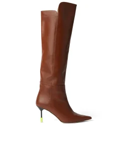 Stivali Alti In Pelle Con Tacco^MSGM Shop