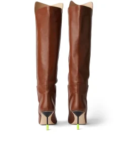 Stivali Alti In Pelle Con Tacco^MSGM Shop
