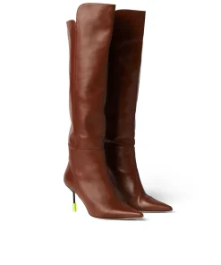 Stivali Alti In Pelle Con Tacco^MSGM Shop