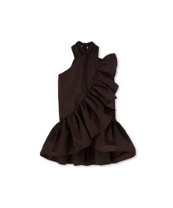 Top Con Collo Halter In Taffeta Con Rouches Applicate^MSGM Fashion