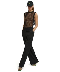 Top Girocollo A Rete In Cotone Tinta Unita^MSGM Flash Sale