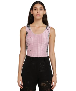 Top In Satin Micro Pleated Con Stampa "Blossom"^MSGM Clearance