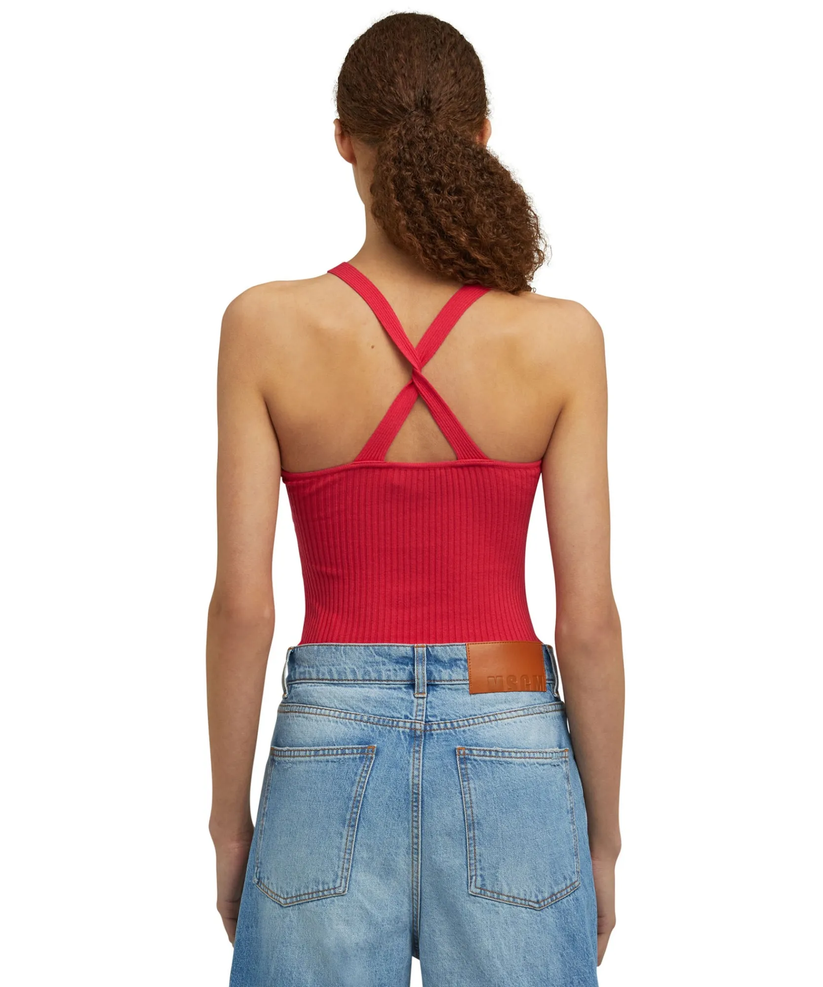 Top Incorciato In Viscosa Elasticizzata A Coste^MSGM Best Sale