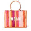 Tote Bag In Cotone "Brushed Stripes" Con Logo ^MSGM Cheap