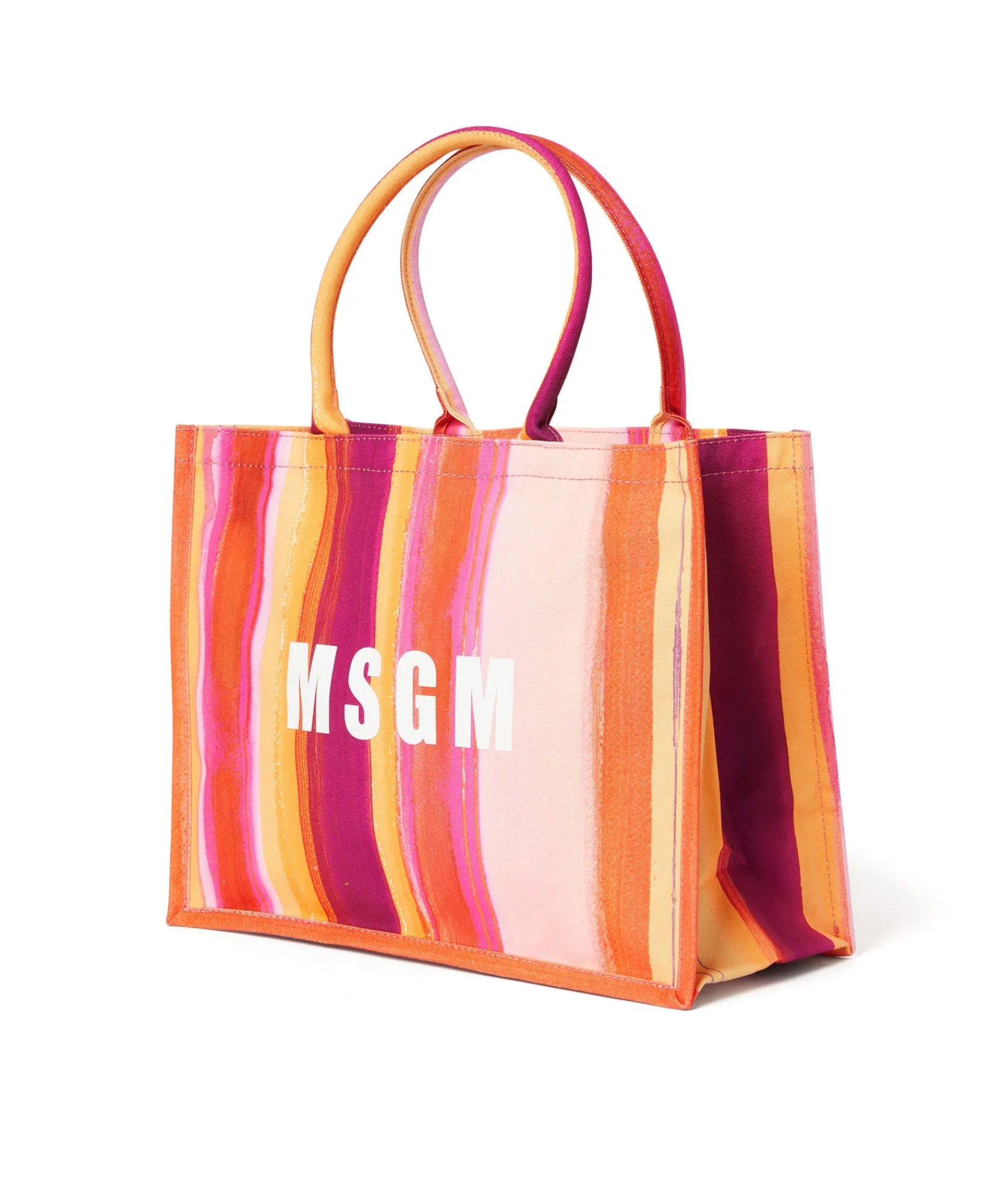 Tote Bag In Cotone "Brushed Stripes" Con Logo ^MSGM Cheap