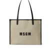 Tote Bag In Cotone Canvas E Dettagli In Pelle^MSGM Store