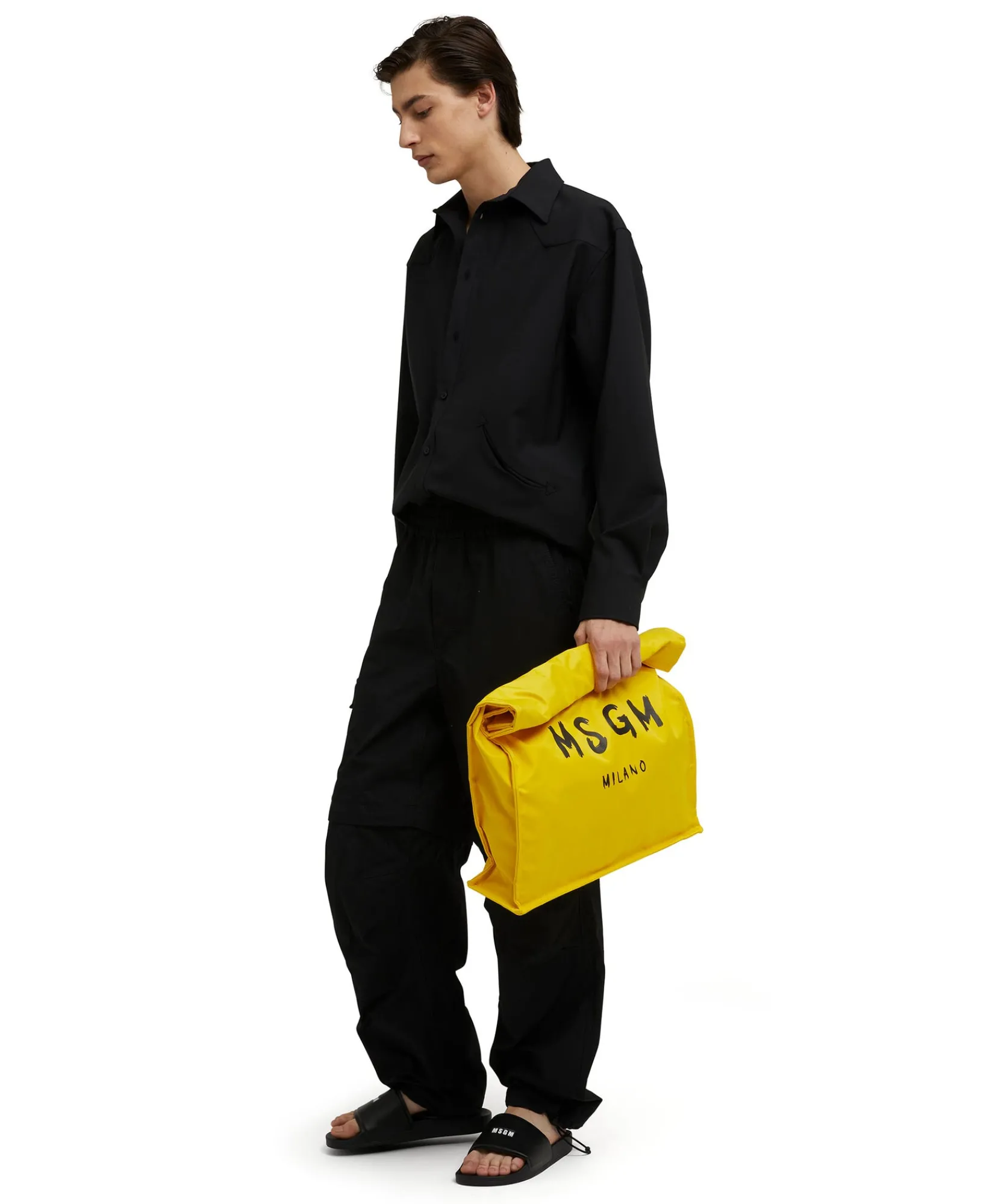 Tote In Nylon Signature Con Logo Pennellato^MSGM Flash Sale