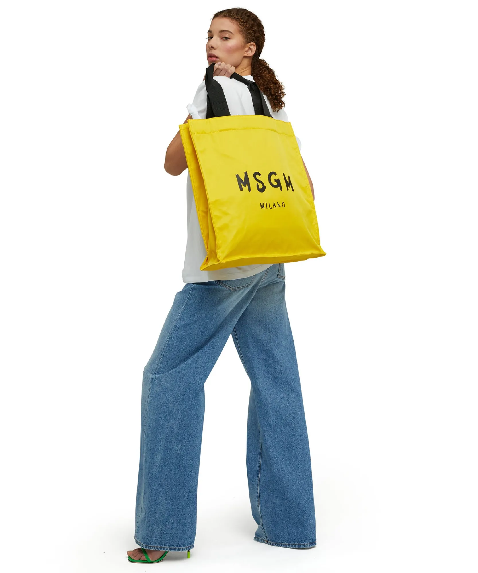 Tote In Nylon Signature Con Logo Pennellato^MSGM Sale