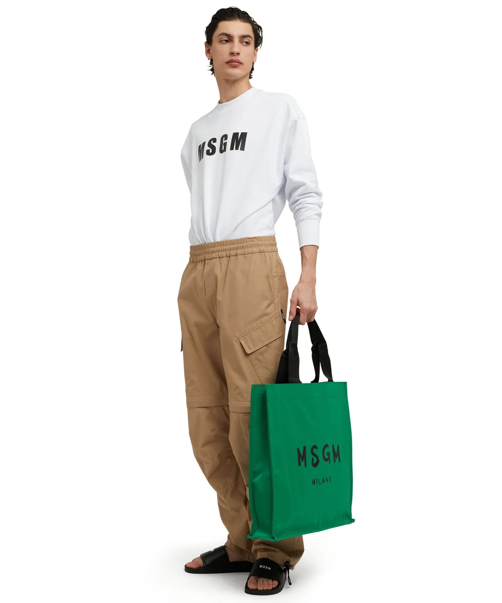 Tote In Nylon Signature Con Logo Pennellato^MSGM Hot