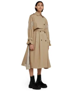Trench Doppio Petto In Gabardina Con Dettagli In Rete^MSGM Best