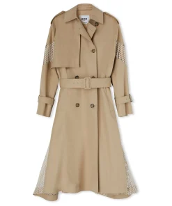 Trench Doppio Petto In Gabardina Con Dettagli In Rete^MSGM Best