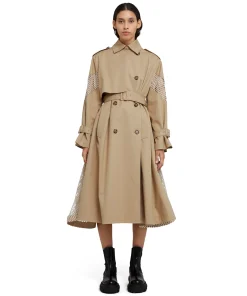Trench Doppio Petto In Gabardina Con Dettagli In Rete^MSGM Best
