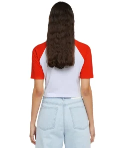 T-Shirt Crop In Cotone Con Stampa 