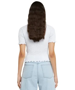 T-Shirt Crop In Cotone Con Lavorazione Punto Smock^MSGM Cheap