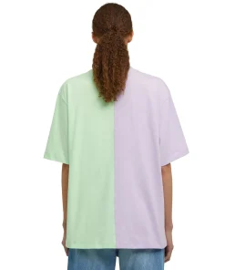 T-Shirt Girocollo Bicolore In Cotone Organico Della Capsule Fantastic Green^MSGM New