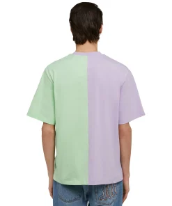 T-Shirt Girocollo Bicolore In Cotone Organico Della Capsule Fantastic Green^MSGM Fashion