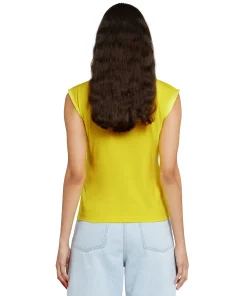 T-Shirt Girocollo Con Dettaglio In Tulle^MSGM Cheap